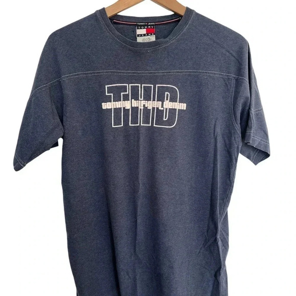 Tommy Hilfiger classic blue gray  T-Shirt size medium - Picture 1 of 4